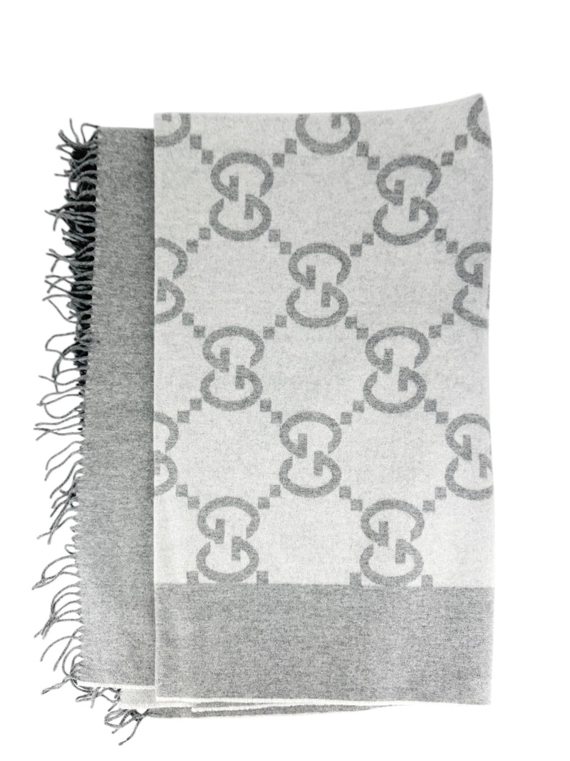 Gucci Light and Dark Grey Wool Blend Blanket