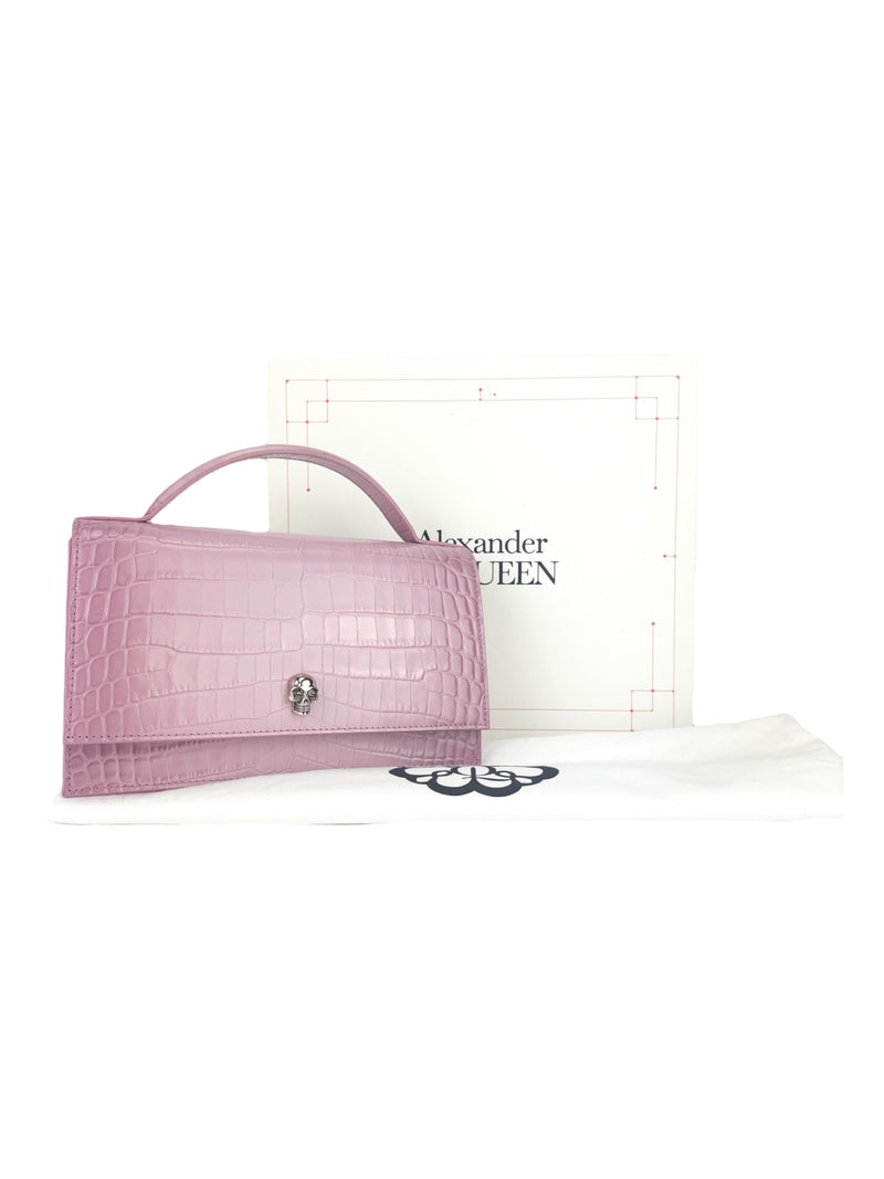 Alexander McQueen Lilac Leather Top Handle Skull Bag (FULL SET)