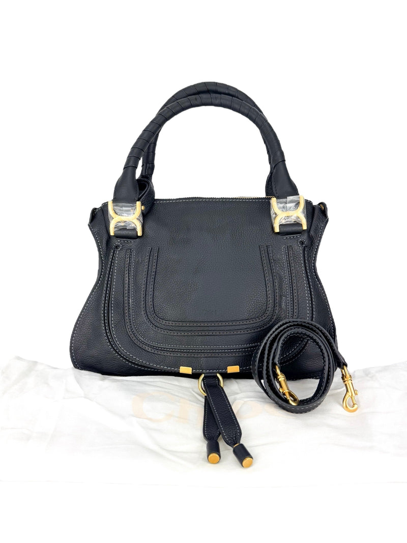 Chloe Black Leather Marcie Bag Medium