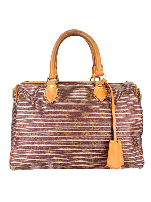 Louis Vuitton Burgundy and Brown Monogram Leather Eden Speedy 30 (LIMITED EDITION)