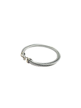 David Yurman Sterling Silver and 18K Yellow Gold Buckle Classic Cable Bracelet 5mm Small