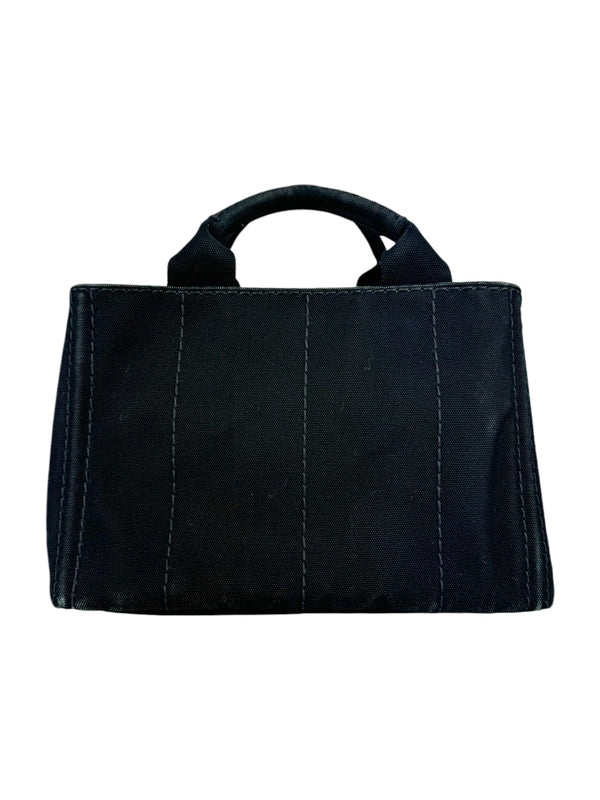 Prada Black Denim Canapa Tote Mini