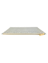 Saint Laurent Ivory and Black Polkadot Leather Clutch Bag