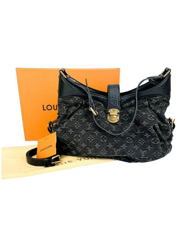 Louis Vuitton Noir Monogram Denim Shoulder Bag