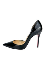 Christian Louboutin Black Patent Leather Iriza Half-d'Orsay Heels 38