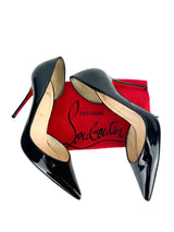 Christian Louboutin Black Patent Leather Iriza Half-d'Orsay Heels 38