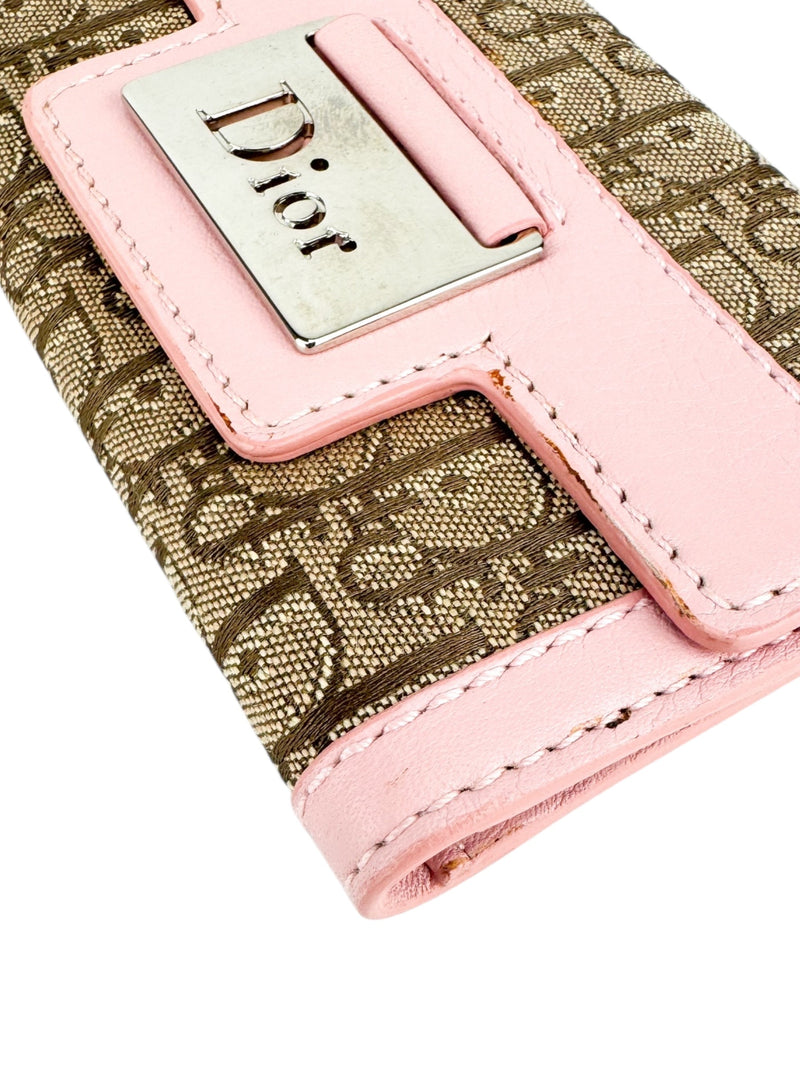 Dior Brown and Pink Monogram Canvas Key Case