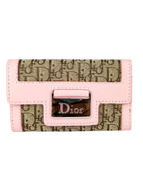 Dior Brown and Pink Monogram Canvas Key Case
