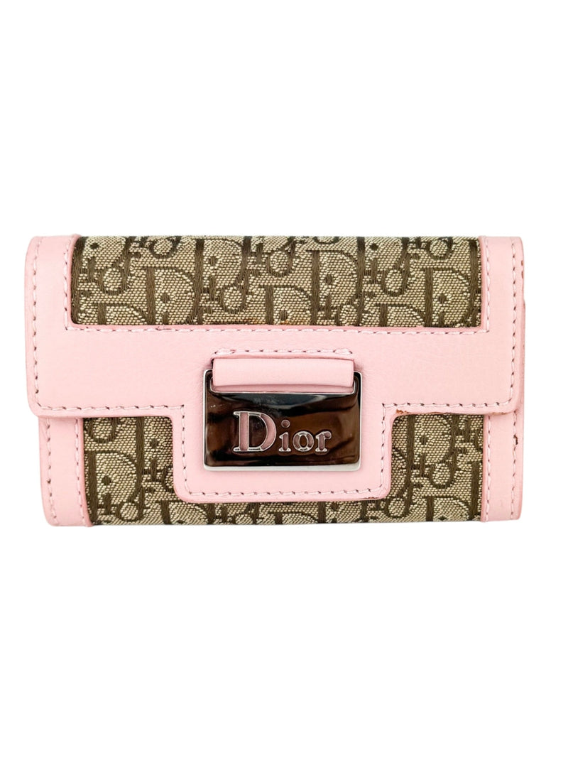 Dior Brown and Pink Monogram Canvas Key Case