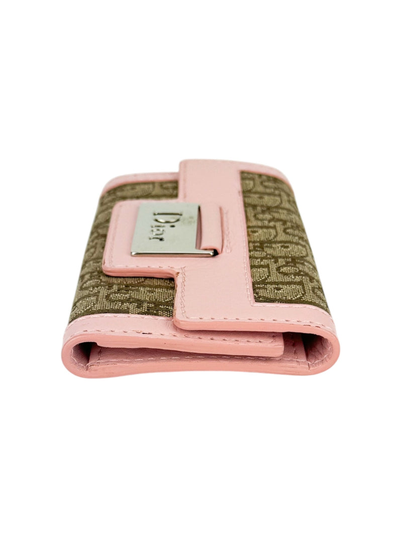 Dior Brown and Pink Monogram Canvas Key Case