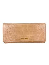 Miu Miu Dusty Pink Croc Embossed Patent Leather Wallet