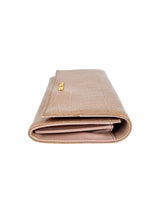 Miu Miu Dusty Pink Croc Embossed Patent Leather Wallet