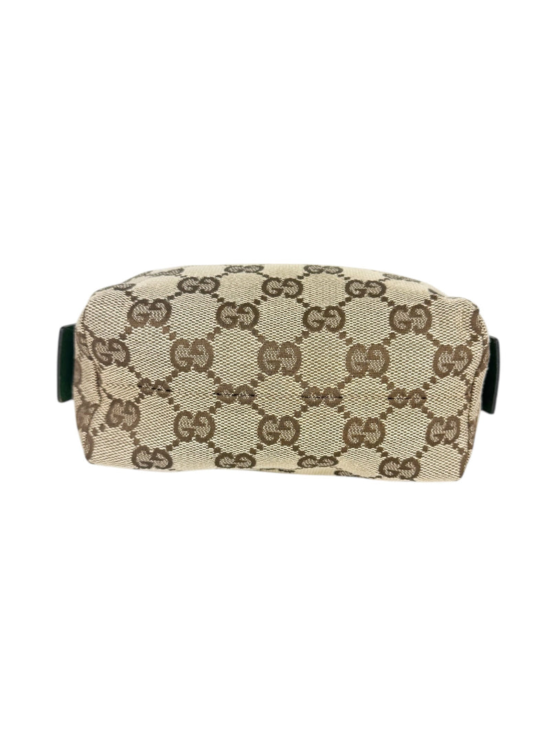 Gucci Brown, Beige and Green Cosmetic Pouch