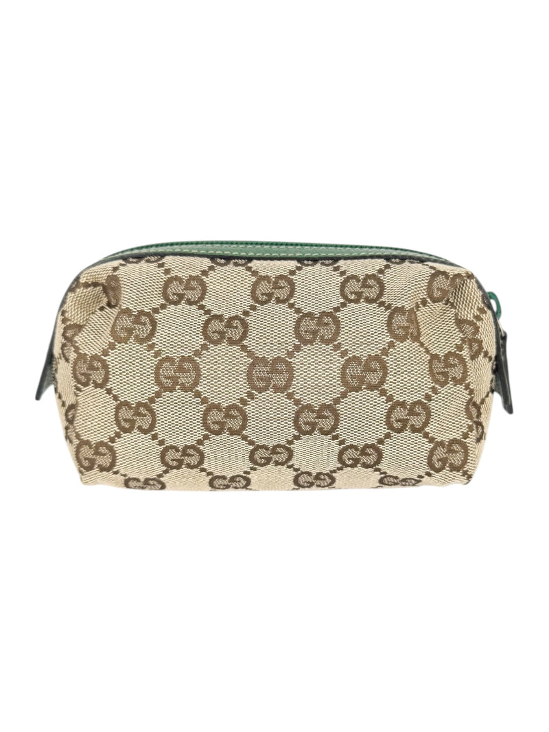 Gucci Brown, Beige and Green Cosmetic Pouch