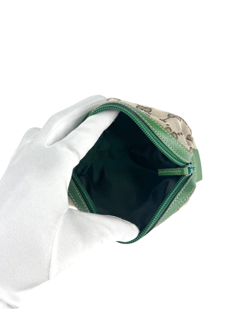 Gucci Brown, Beige and Green Cosmetic Pouch