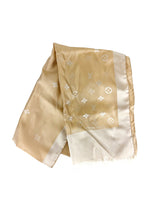 Louis Vuitton Beige and Cream Silk Scarf