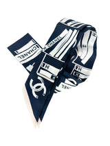 Chanel Navy and Light Tan Silk Bandeau