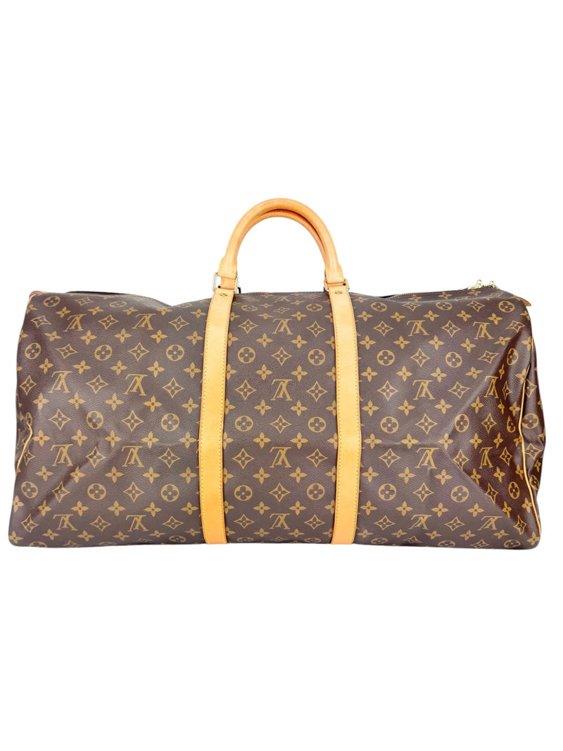Louis Vuitton Monogram Canvas Leather Keepall 60