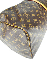 Louis Vuitton Monogram Canvas Leather Keepall 60