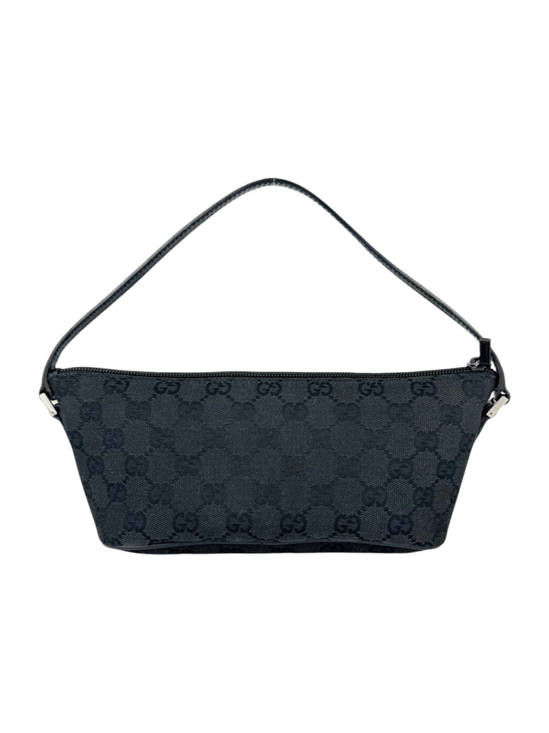 Gucci Black Canvas GG Boat Pochette