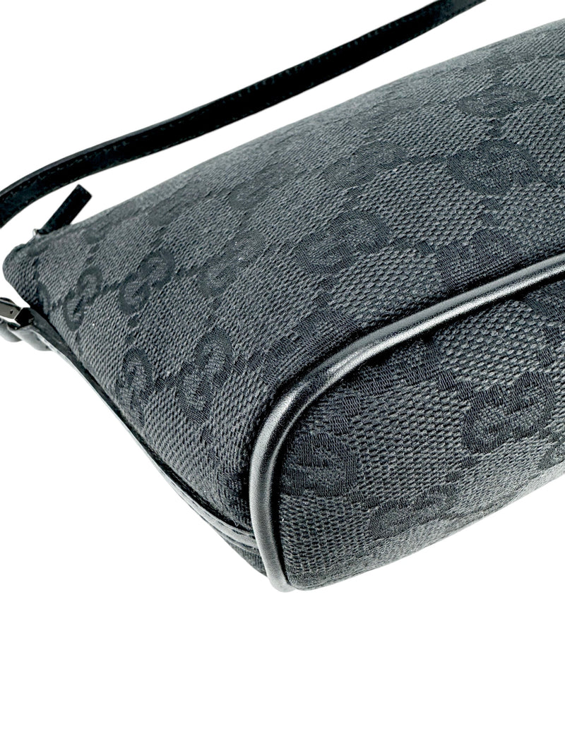 Gucci Black Canvas GG Boat Pochette