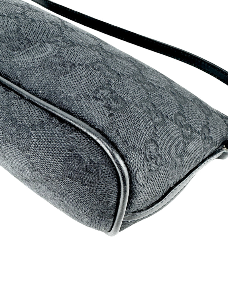 Gucci Black Canvas GG Boat Pochette