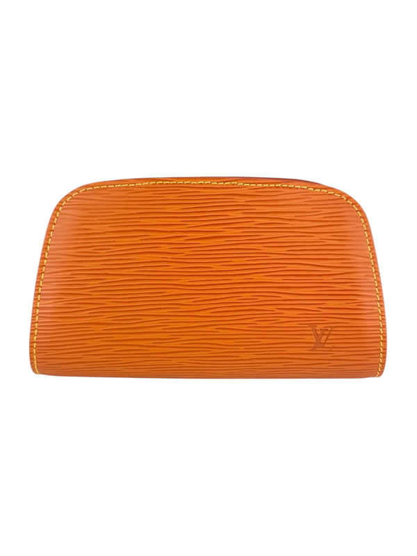 Louis Vuitton Brown-Orange Epi Leather Dauphine Pouch