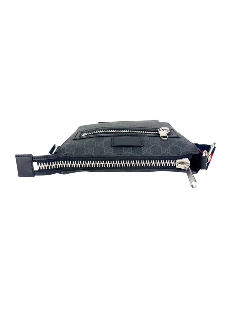 Gucci Black and Grey Coated Canvas GG Supreme Crossbody Bag