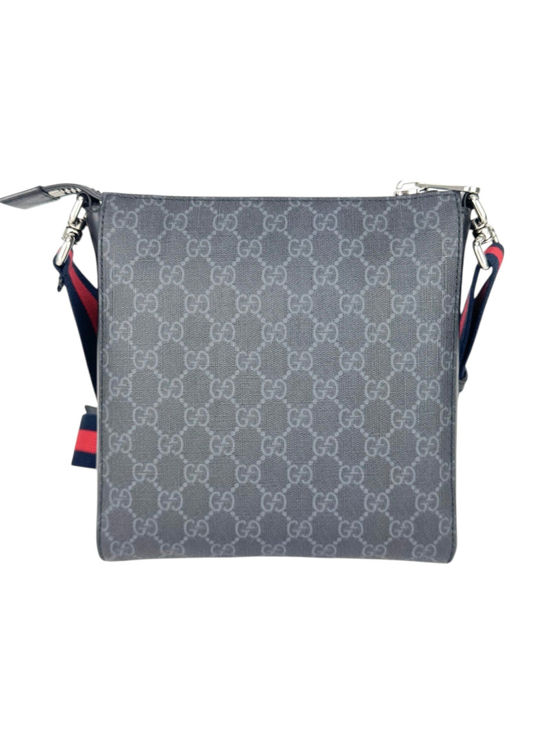 Gucci Black and Grey Coated Canvas GG Supreme Crossbody Bag