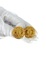 Chanel Gold Coco Mark Vintage Clip-on Earings