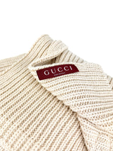 Gucci Light Beige and Gold Woven Scarf