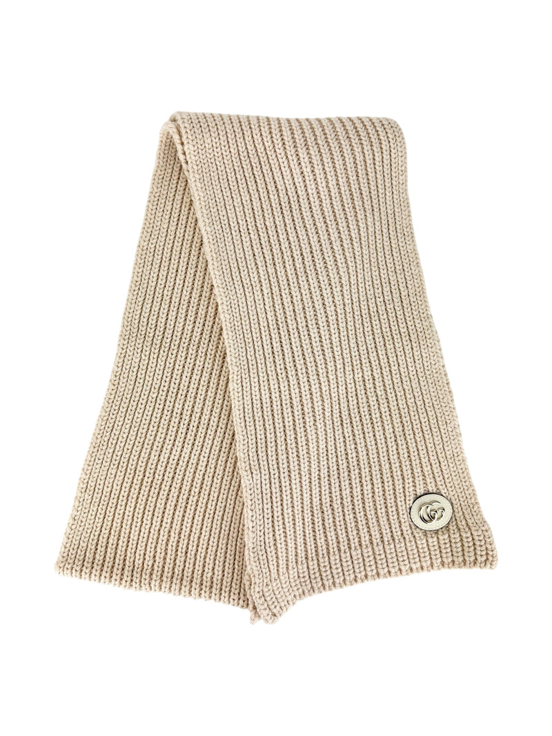Gucci Light Beige and Gold Woven Scarf