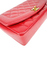 Chanel Red Caviar Leather Diana Shoulder Bag
