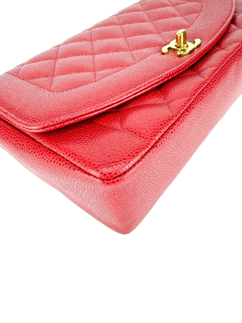 Chanel Red Caviar Leather Diana Shoulder Bag