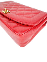 Chanel Red Caviar Leather Diana Shoulder Bag