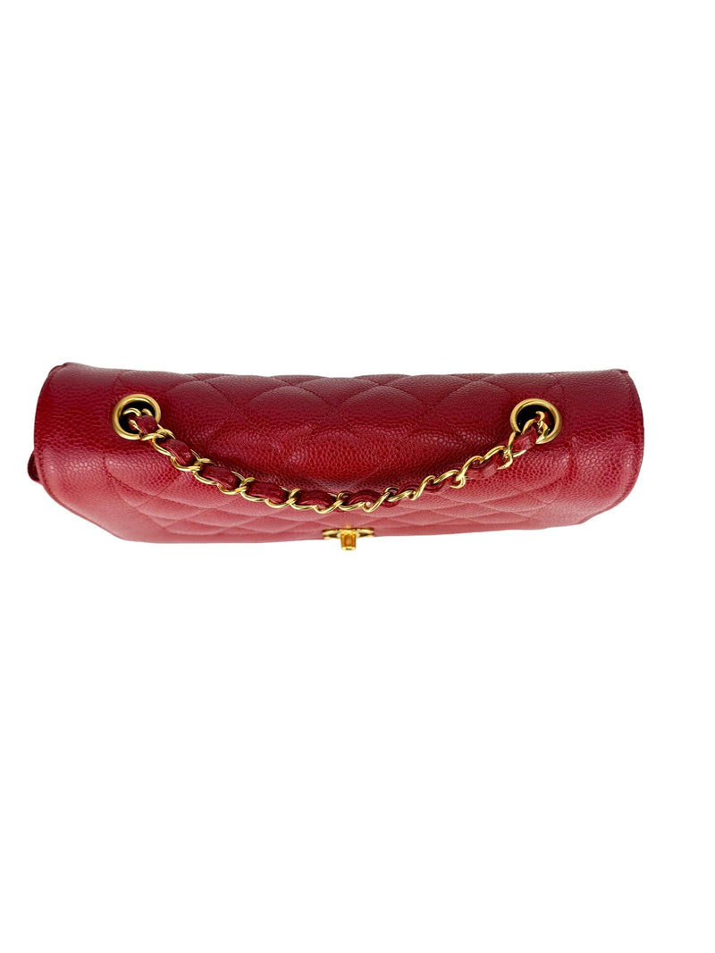 Chanel Red Caviar Leather Diana Shoulder Bag
