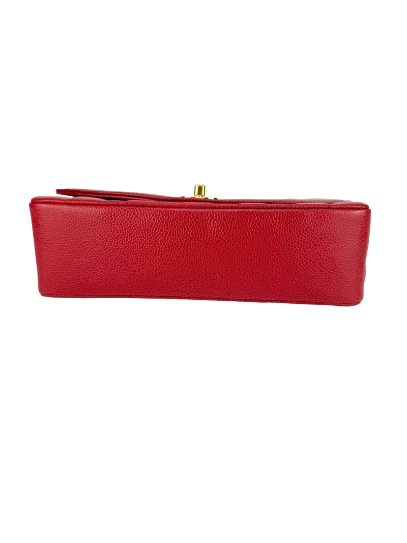 Chanel Red Caviar Leather Diana Shoulder Bag