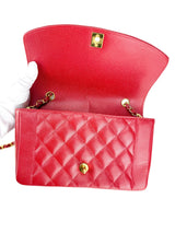 Chanel Red Caviar Leather Diana Shoulder Bag