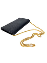Saint Laurent Black Leather Chain Wallet