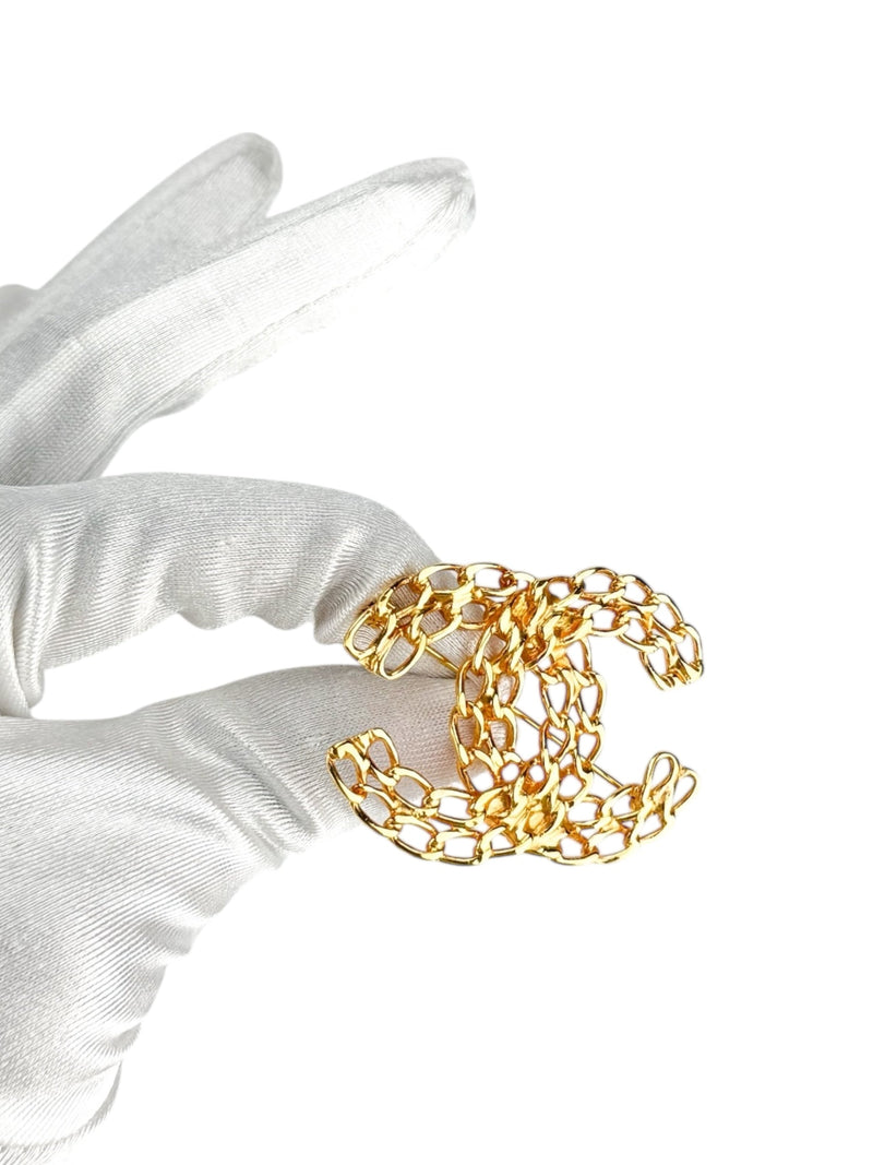 Chanel Gold Coco Mark Chain Brooch