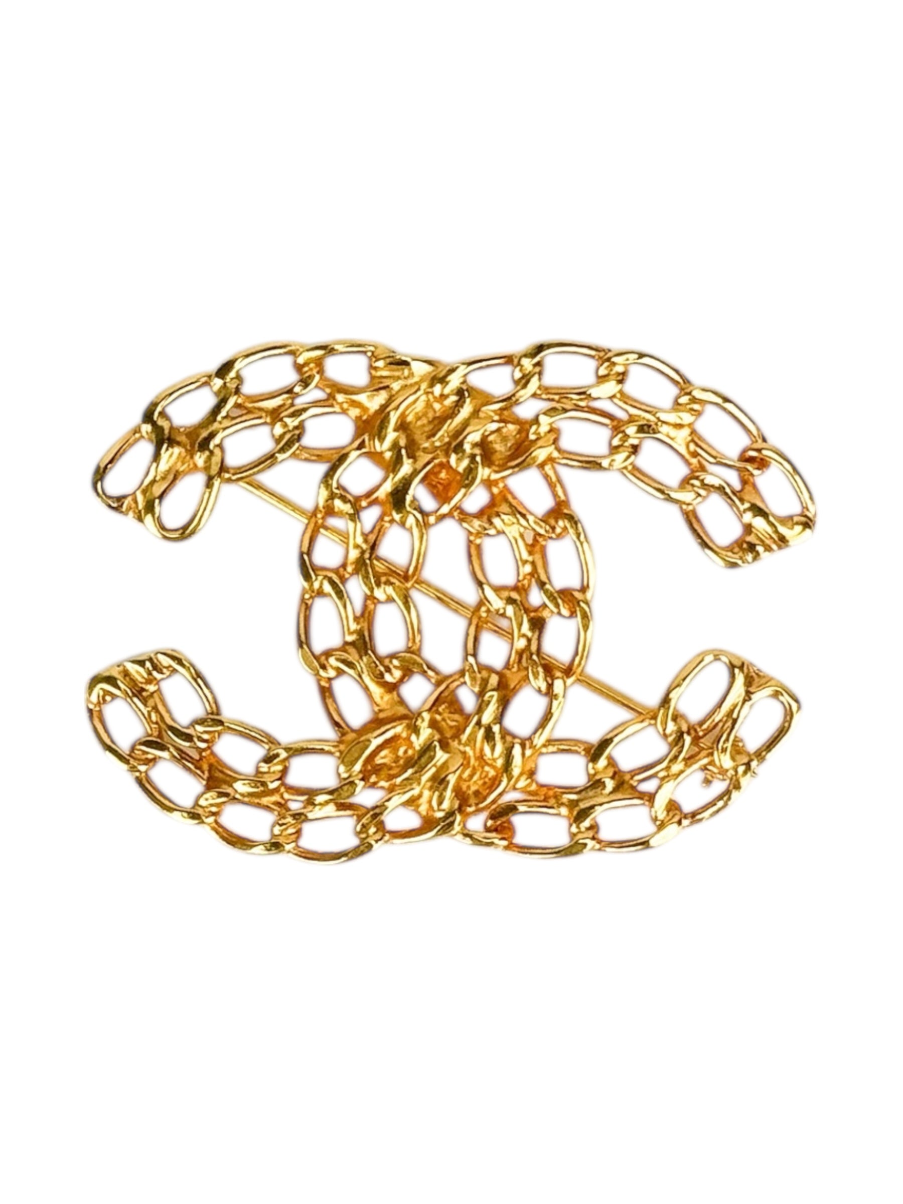 Chanel Gold Coco Mark Chain Brooch