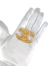 Chanel Gold Coco Mark Chain Brooch