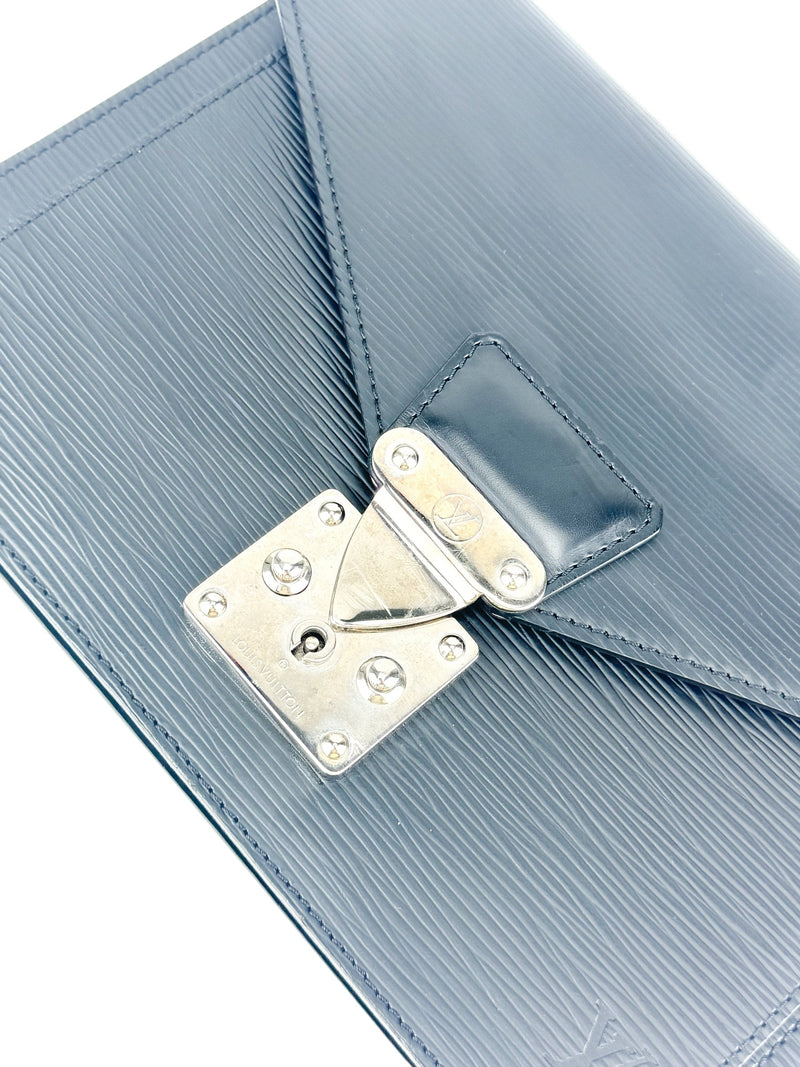 Louis Vuttion Black Epi Leather Pochette Sellier Dragonne Clutch Bag