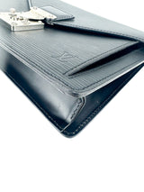 Louis Vuttion Black Epi Leather Pochette Sellier Dragonne Clutch Bag