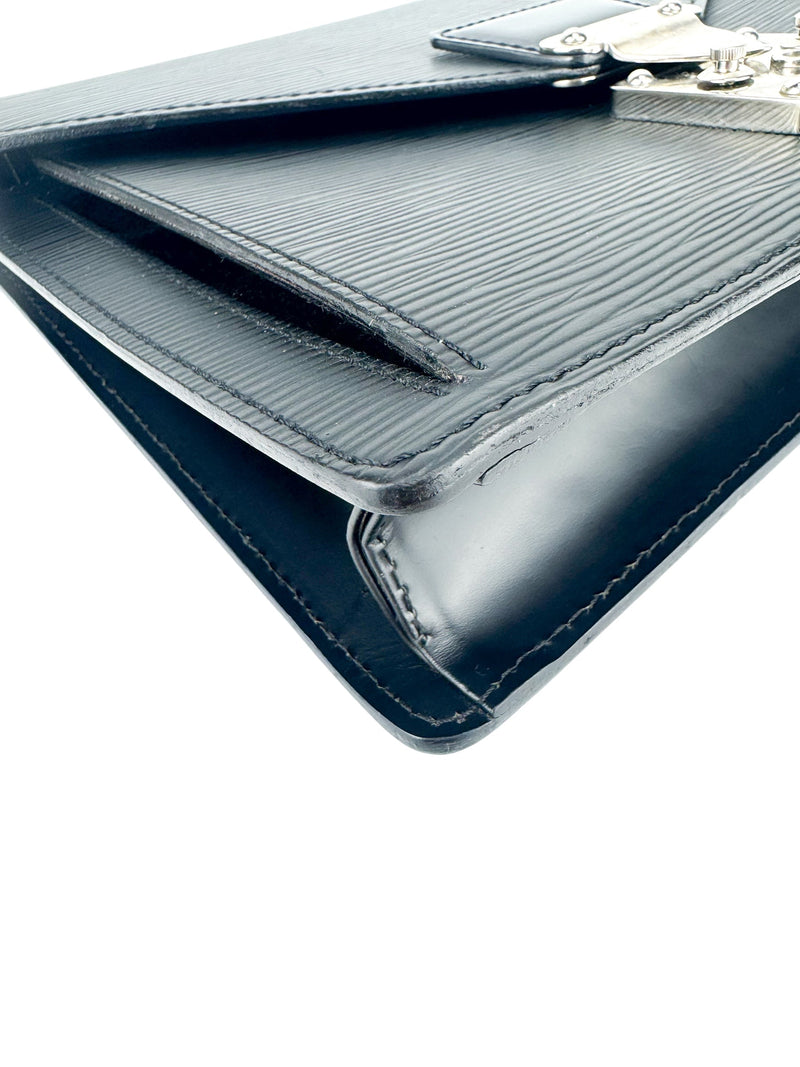 Louis Vuttion Black Epi Leather Pochette Sellier Dragonne Clutch Bag
