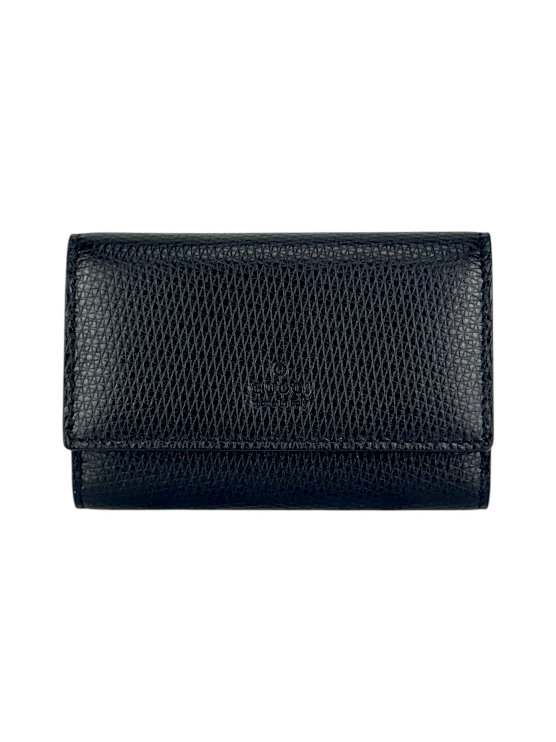 Gucci Black Leather 6-Ring Key Case