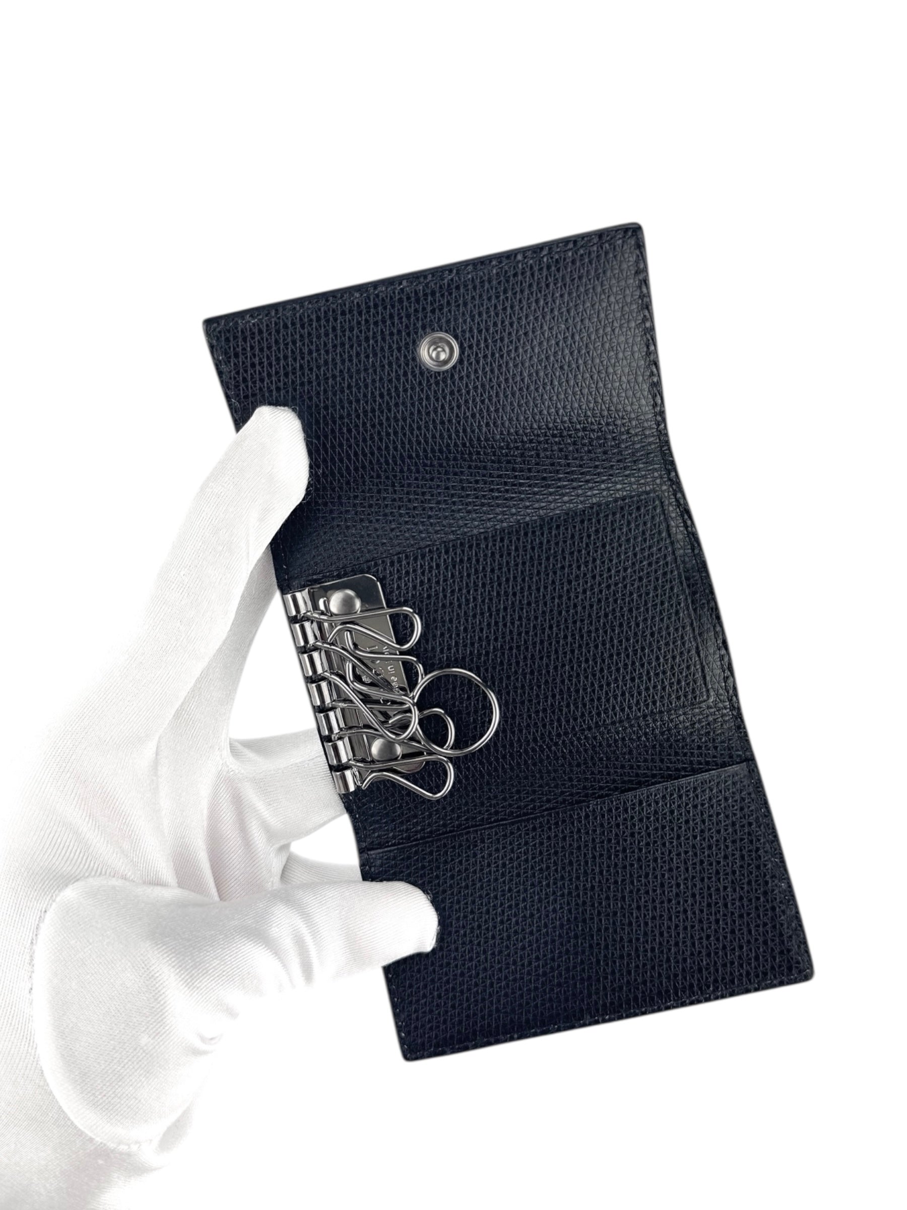 Gucci Black Leather 6-Ring Key Case