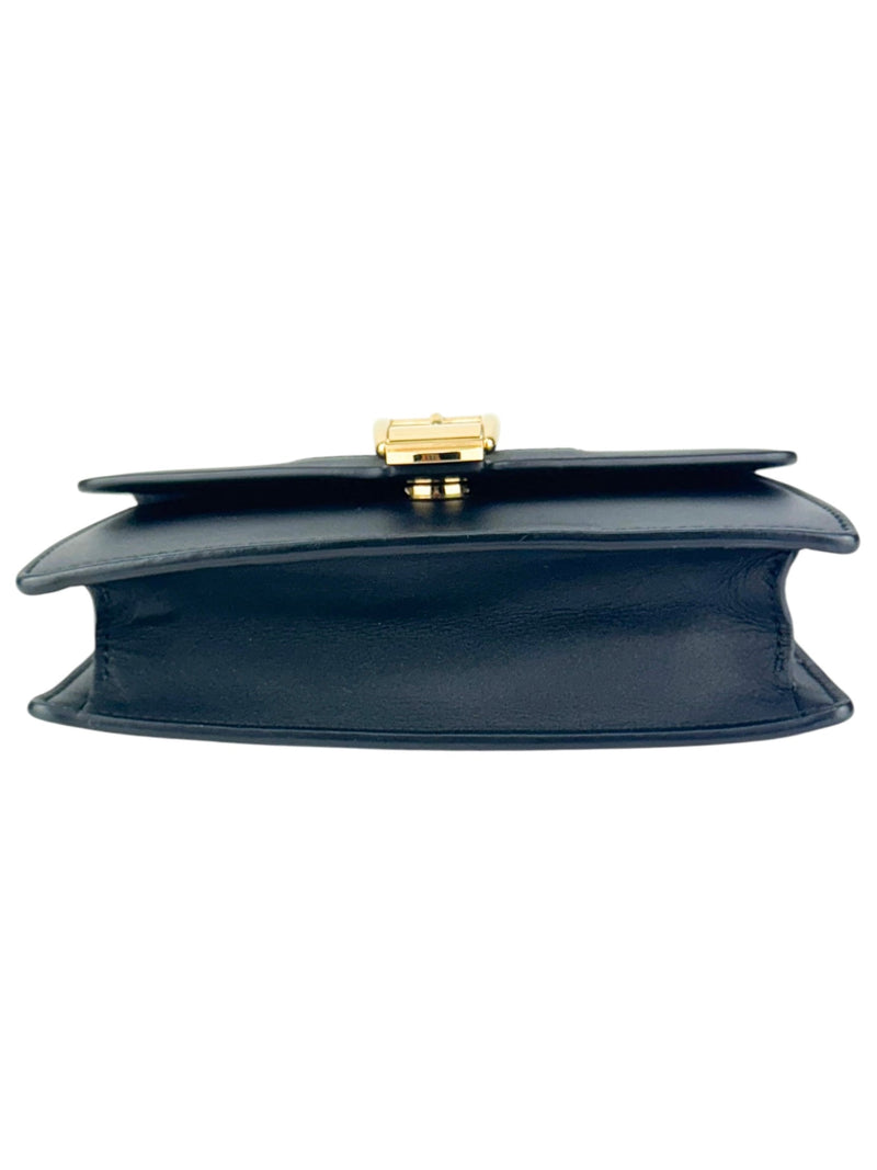 Gucci Black Leather Sylvie Shoulder Bag
