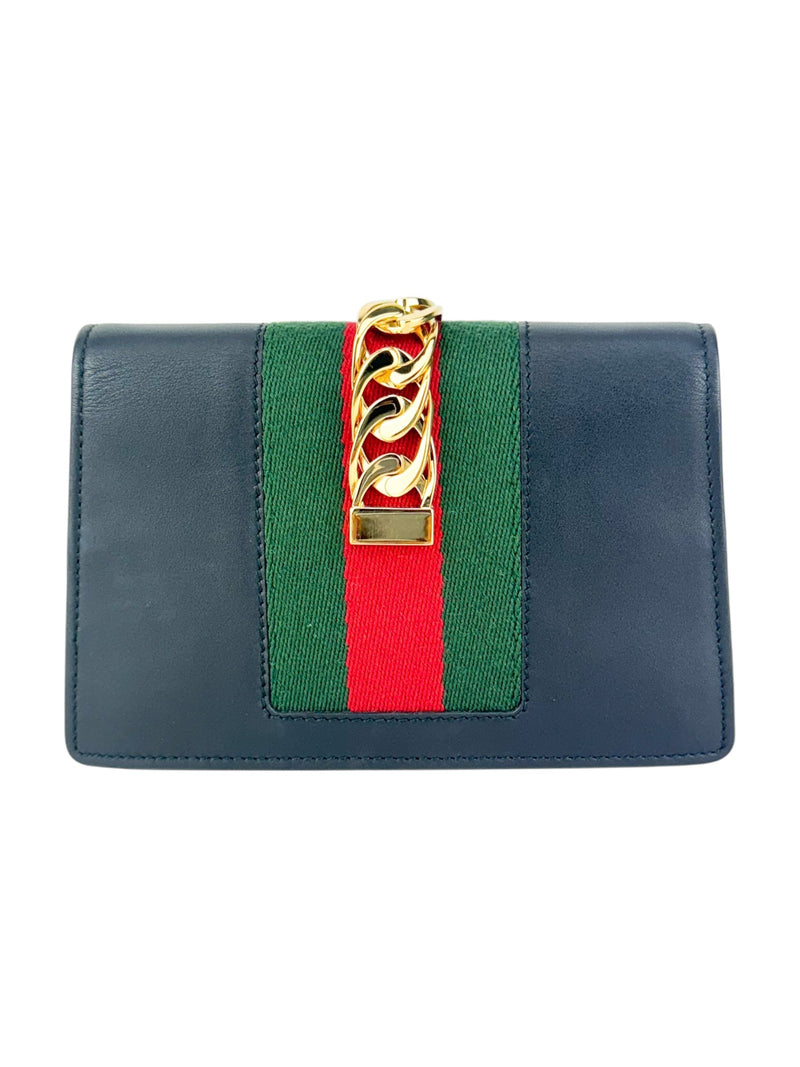 Gucci Black Leather Sylvie Shoulder Bag