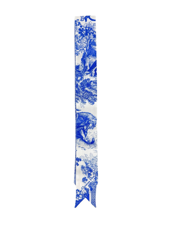 Christian Dior Blue and White Silk Bandeau